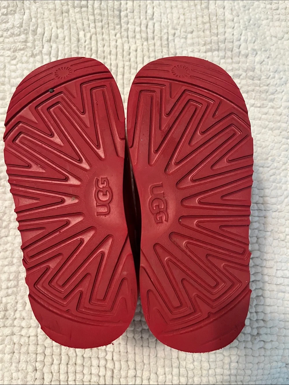 UGG Little Kids Red Waterproof Fleece Boots